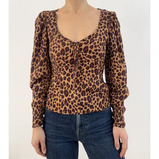 Mango barna mintás felső