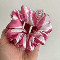 Pink patterned scrunchie