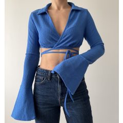 Shein kék megkötős felső