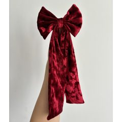 Wine red velvet bow (L)