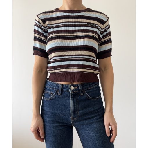 Shein barna csíkos felső